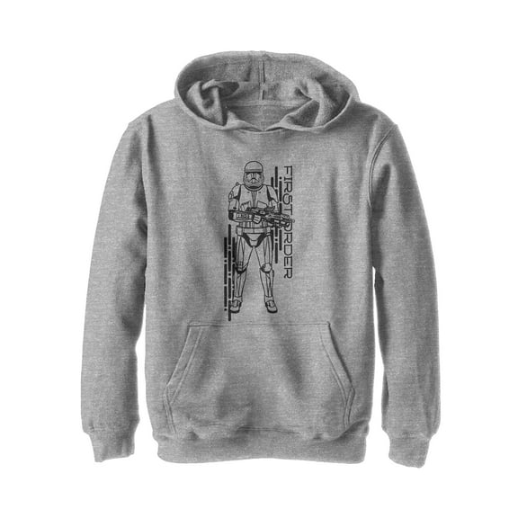 Boy's Star Wars: The Rise of Skywalker First Order Sith Trooper  Pull Over Hoodie Athletic Heather X Large