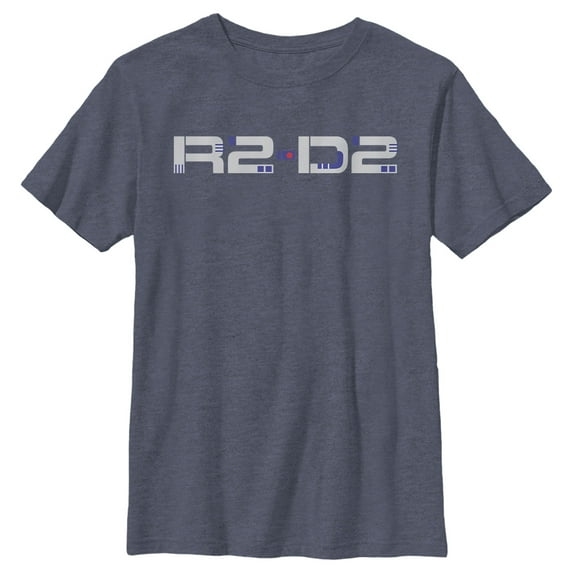 Boy's Star Wars: The Rise of Skywalker R2-D2 Text Graphic Tee Navy Blue Heather Medium