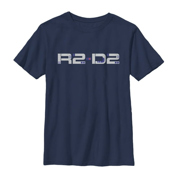 Boy's Star Wars: The Rise of Skywalker R2-D2 Text Graphic Tee Navy Blue Small
