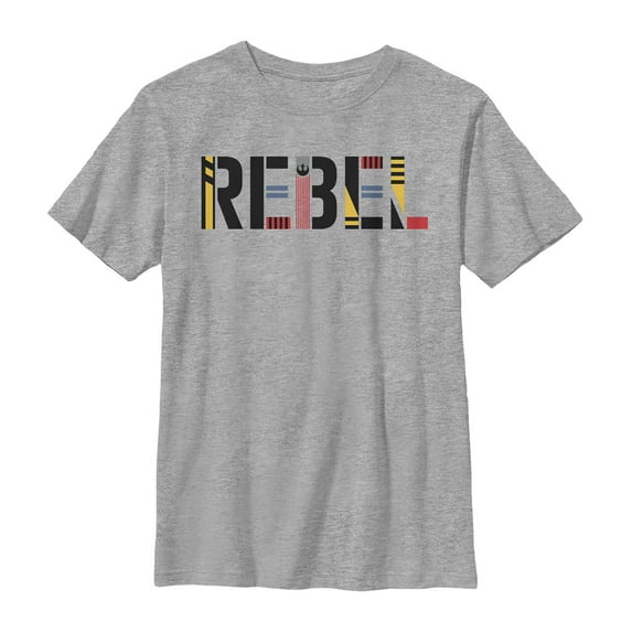 Boy's Star Wars: The Rise of Skywalker Rebel Text Graphic Tee Athletic Heather Small