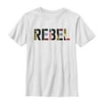 thumbnail image 1 of Boy's Star Wars: The Rise of Skywalker Rebel Text Graphic Tee White Medium, 1 of 4