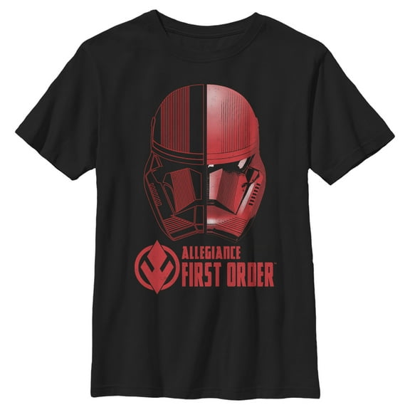 Boy's Star Wars: The Rise of Skywalker Sith Trooper Dual Helmet Graphic Tee Black Large