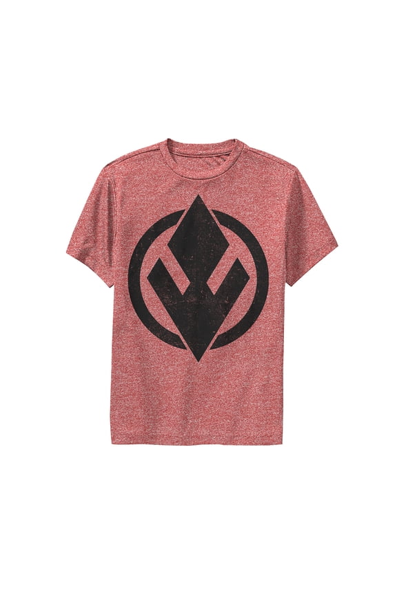 Boy's Star Wars: The Rise of Skywalker Sith Trooper Logo  Performance Graphic Tee Red Heather Large