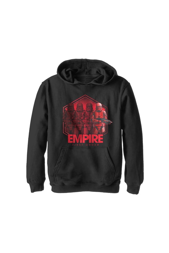 Boy's Star Wars: The Rise of Skywalker Sith Trooper Reflection Pull Over Hoodie Black Medium