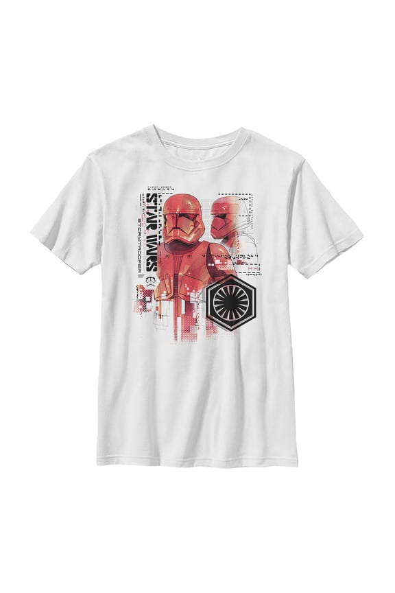 Boy's Star Wars: The Rise of Skywalker Sith Trooper Schematic Detail  Graphic Tee White Large