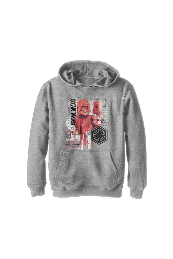 Boy's Star Wars: The Rise of Skywalker Sith Trooper Schematic Villain  Pull Over Hoodie Athletic Heather Medium