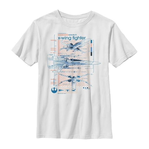Boy's Star Wars: The Rise of Skywalker X-Wing Details Graphic Tee White X Small