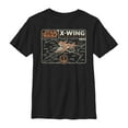 thumbnail image 1 of Boy's Star Wars: The Rise of Skywalker X-Wing Schematic Frame  Graphic Tee Black X Small, 1 of 4