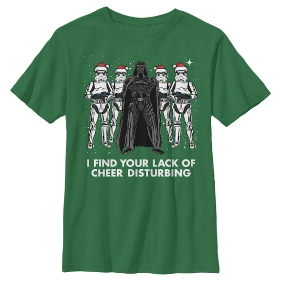 Boy's Star Wars Vader Lack of Cheer Disturbing  Graphic Tee Kelly Green X Large