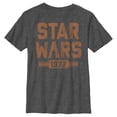 thumbnail image 1 of Boy's Star Wars Vader Striped Logo Graphic Tee Charcoal Heather Small, 1 of 5