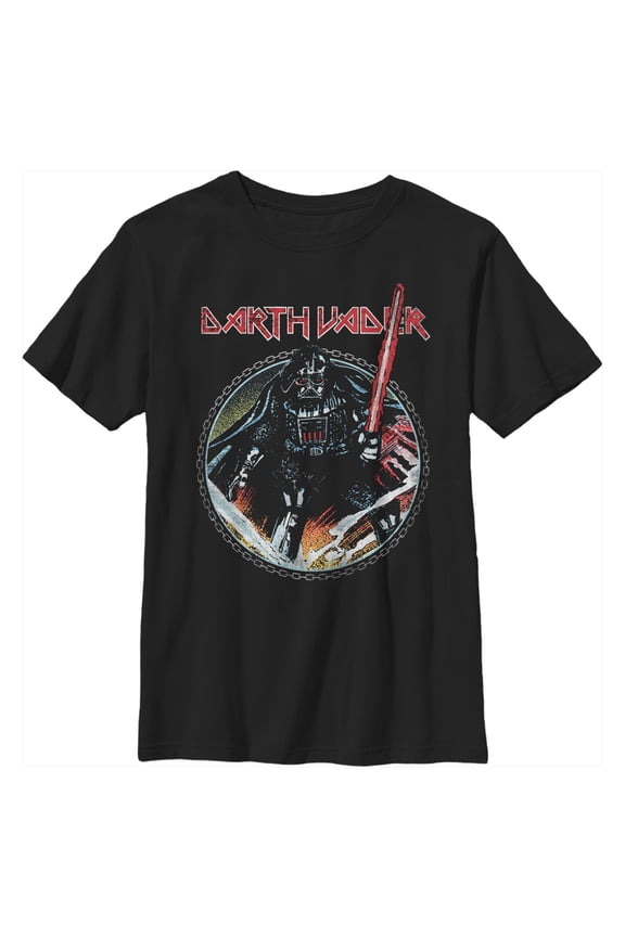 Boy's Star Wars Vader Up In Chains Graphic Tee Black Medium