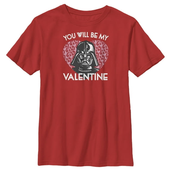 Boy's Star Wars Valentine Darth Vader Invitation Graphic Tee Red X Small