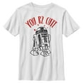 thumbnail image 1 of Boy's Star Wars Valentine's Day You R2 Cute Sketch  Graphic Tee White X Small, 1 of 4