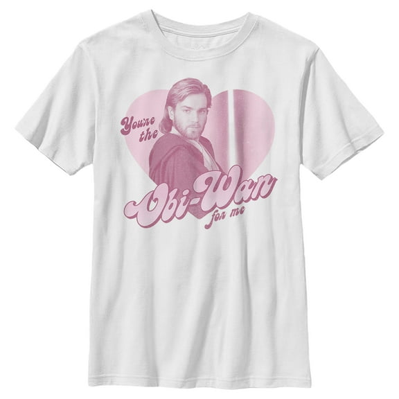 Boy's Star Wars Valentine's Day You're the Obi-Wan for Me  Graphic Tee White Medium