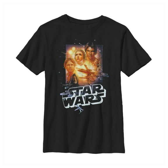 Boy's Star Wars Vintage Rebel Frame  Graphic Tee Black X Large
