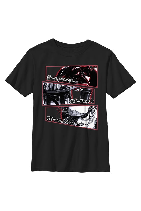 Boy's Star Wars: Visions Anime Panels Graphic Tee Black Small