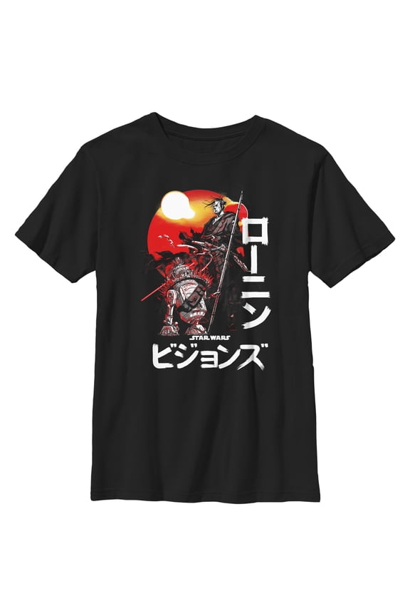 Boy's Star Wars: Visions R2-D2 Warrior  Graphic Tee Black Large