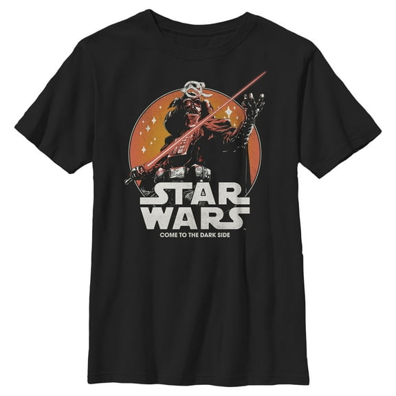 Boy's Star Wars: Visions Retro Anime Darth Vader Graphic Tee Black Large