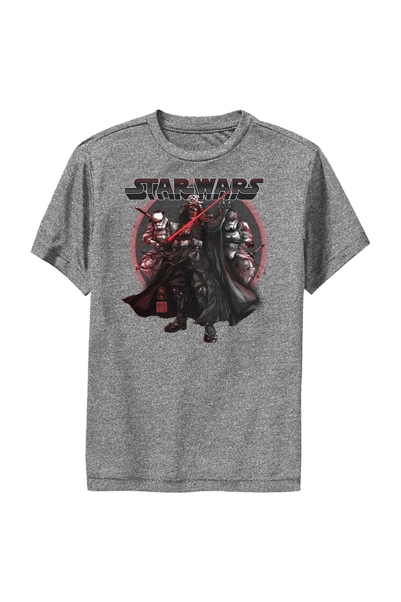 Boy's Star Wars: Visions Retro Vader Performance Graphic Tee Charcoal Heather X Large
