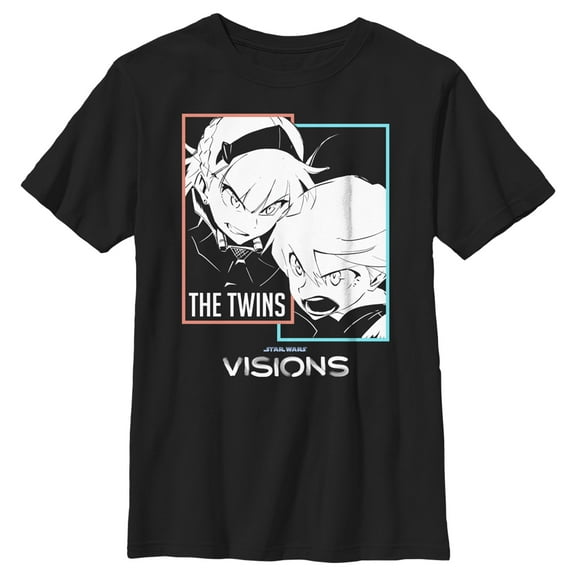 Boy's Star Wars: Visions The Twins Shout  Graphic Tee Black Medium
