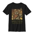 thumbnail image 1 of Boy's Star Wars Wicket Ewok Stripes  Graphic Tee Black Large, 1 of 4