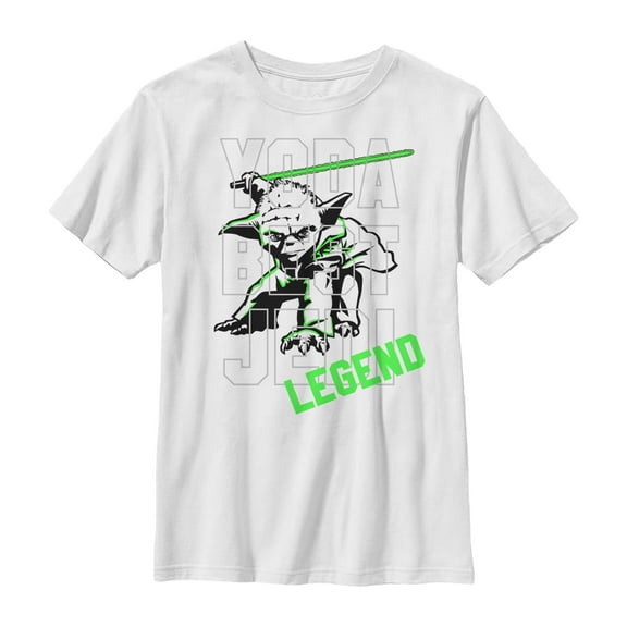 Boy's Star Wars Yoda Best Jedi Legend  Graphic Tee White Medium