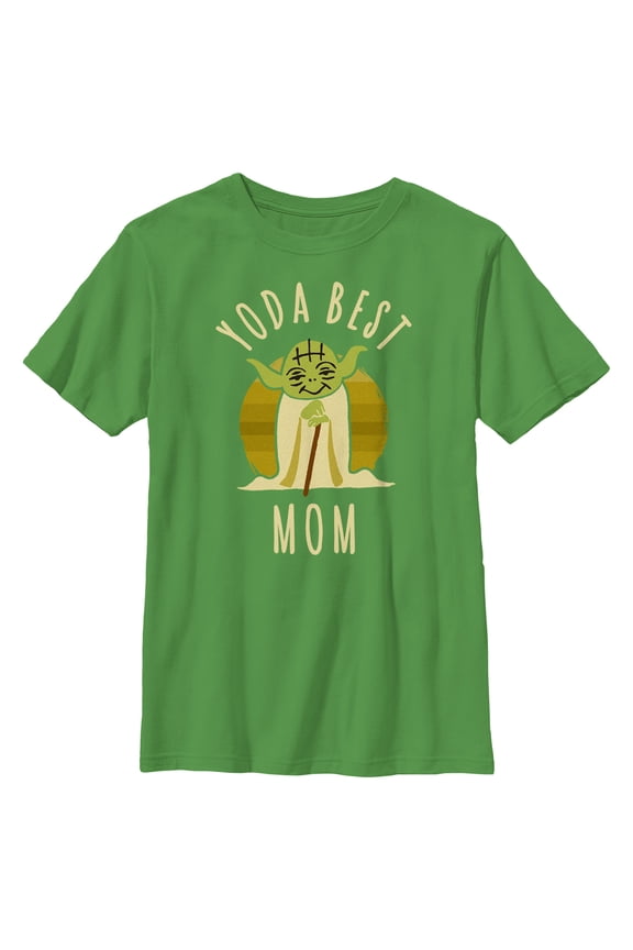 Boy's Star Wars Yoda Best Mom Cartoon Graphic Tee Kelly Green Large