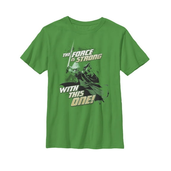 Boy's Star Wars Yoda Force With This One  Graphic Tee Kelly Green Small