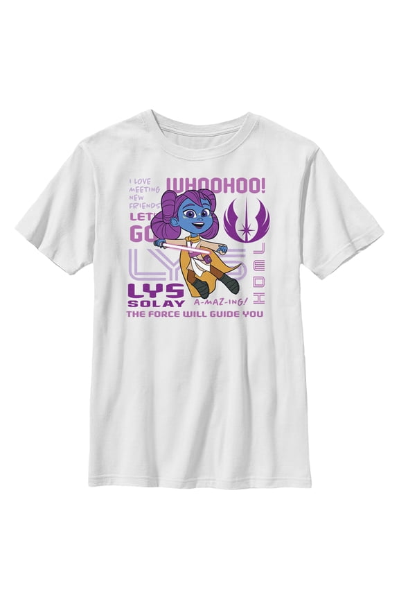 Boy's Star Wars: Young Jedi Adventures Lys Solay Phrases Graphic Tee White Large