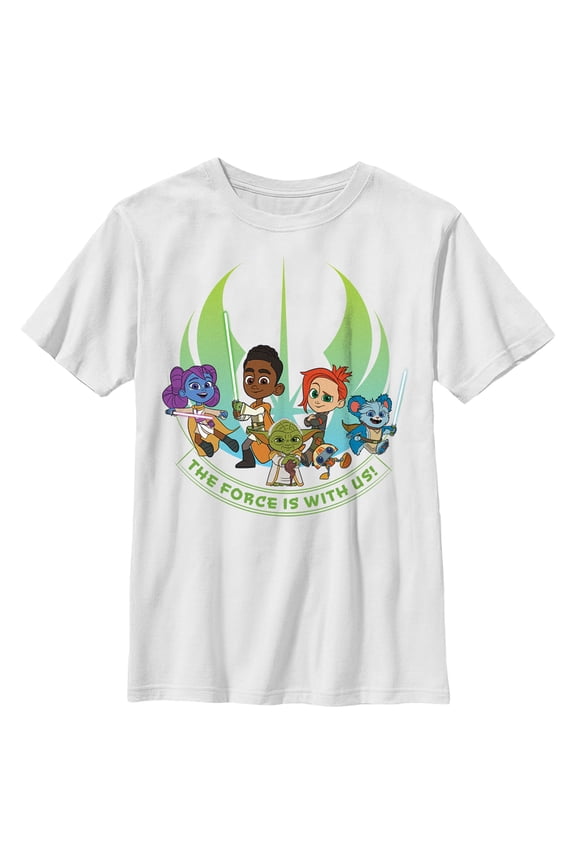 Boy's Star Wars: Young Jedi Adventures The Force is With Us Graphic Tee White Large