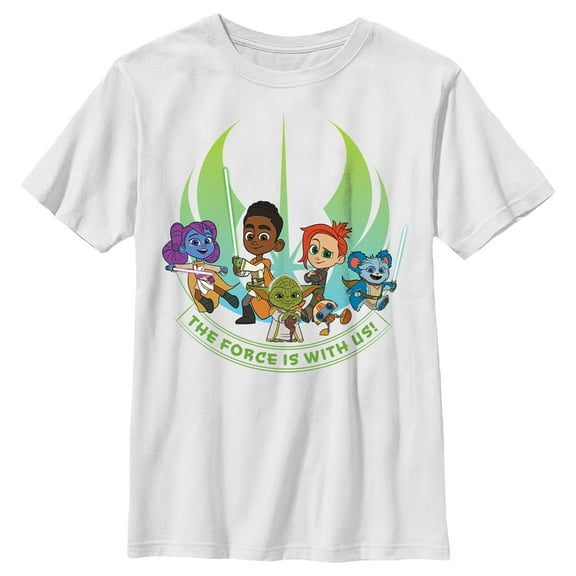 Boy's Star Wars: Young Jedi Adventures The Force is With Us  Graphic Tee White X Small
