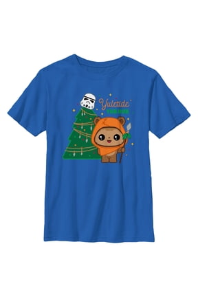 Boy's Star Wars Yuletide Yub Nub Graphic Tee Royal Blue X Large