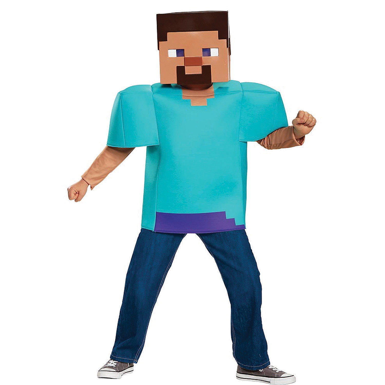  Minecraft Halloween Steve Run Ghasts Just Wanna Have Fun Raglan  Baseball Tee : Clothing, Shoes & Jewelry