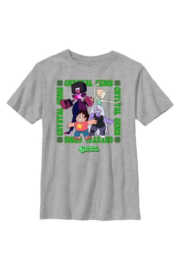 Boy's Steven Universe Crystal Gems Frame Graphic Tee Athletic Heather Large