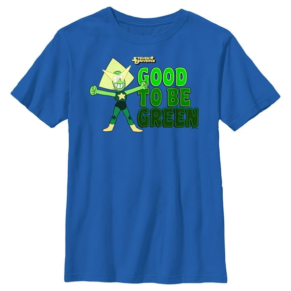 Boy's Steven Universe Peridot Good to Be Green  Graphic Tee Royal Blue Large