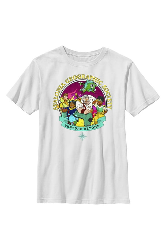 Boy's Strange World Avalonia Geographic Society Venture Beyond Group Graphic Tee White Large