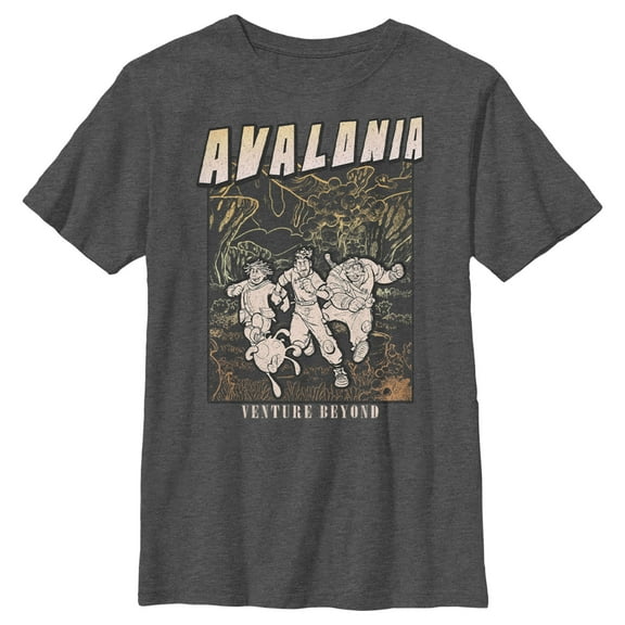 Boy's Strange World Avalonia Venture Beyond  Graphic Tee Charcoal Heather Large