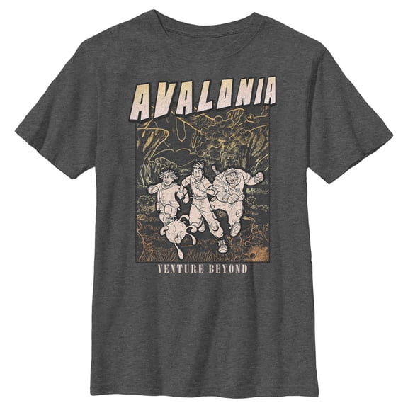 Boy's Strange World Avalonia Venture Beyond  Graphic Tee Charcoal Heather Medium