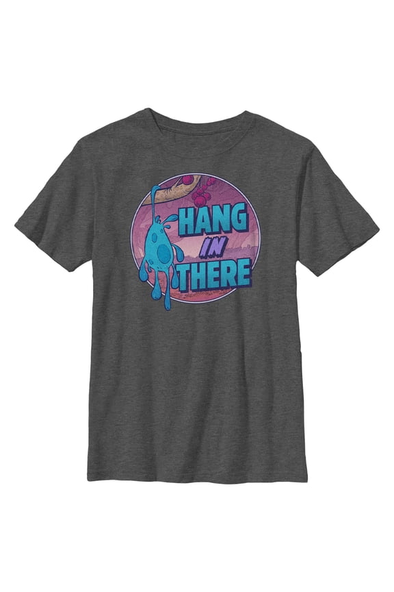 Boy's Strange World Splat Hang in There  Graphic Tee Charcoal Heather Small