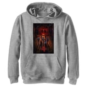 Netflix Boy's Stranger Things Caution Creel House Rift Poster Pull Over Hoodie Athletic Heather Medium