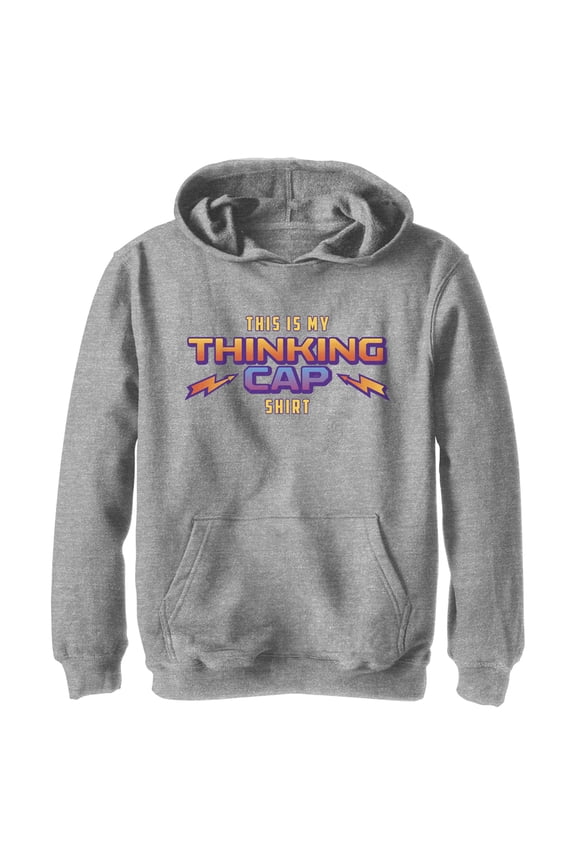 Netflix Boy's Stranger Things Dustin's Thinking Cap Costume Pull Over Hoodie Athletic Heather Medium