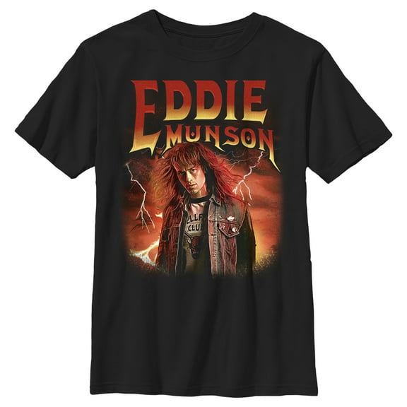 Netflix Boy's Stranger Things Eddie Munson Metalhead Graphic T-Shirt
