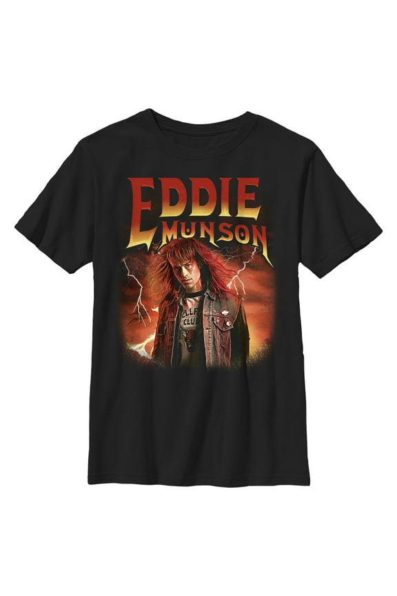 Netflix Boy's Stranger Things Eddie Munson Metalhead Graphic T-Shirt