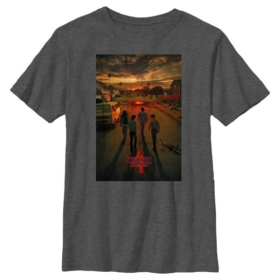 Netflix Boy's Stranger Things Four Friends Rift Apocalypse Poster Graphic T-Shirt