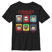 Netflix Boy's Stranger Things Group Shot 8-Bit Box Up Graphic T-Shirt
