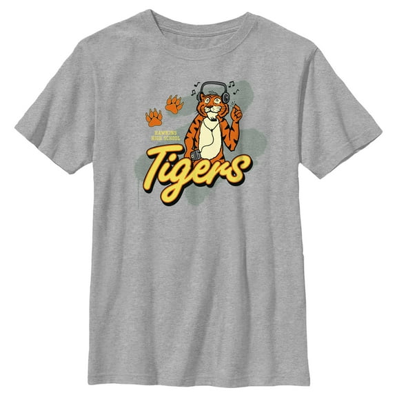 Netflix Boy's Stranger Things Hawkins High School Tiger Music Graphic T-Shirt