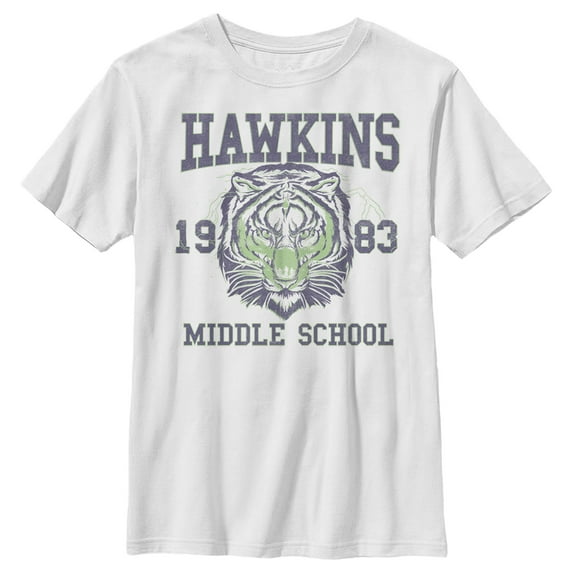 Netflix Boy's Stranger Things Hawkins Middle School Tiger Graphic T-Shirt