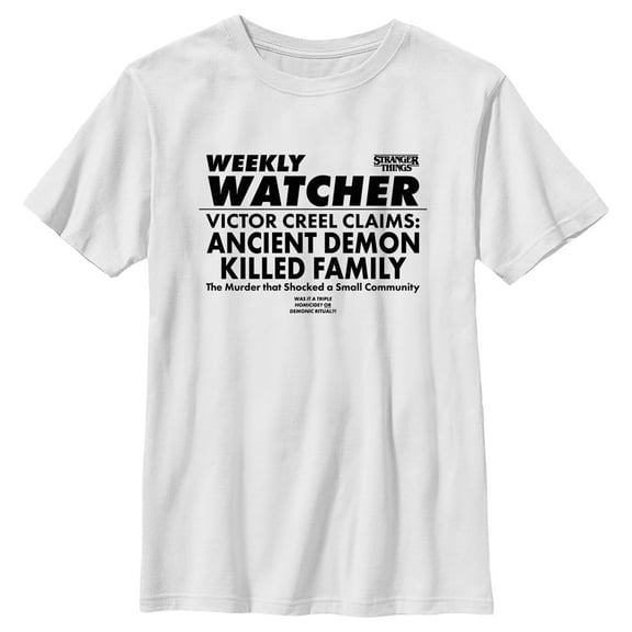 Netflix Boy's Stranger Things Newspaper Weekly Watcher Graphic T-Shirt