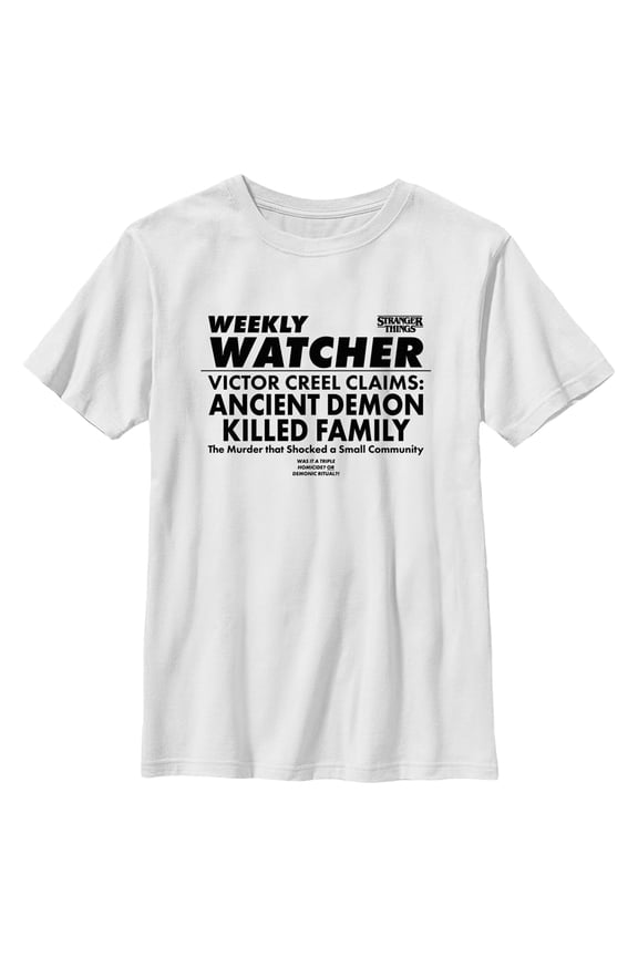 Netflix Boy's Stranger Things Newspaper Weekly Watcher Graphic T-Shirt