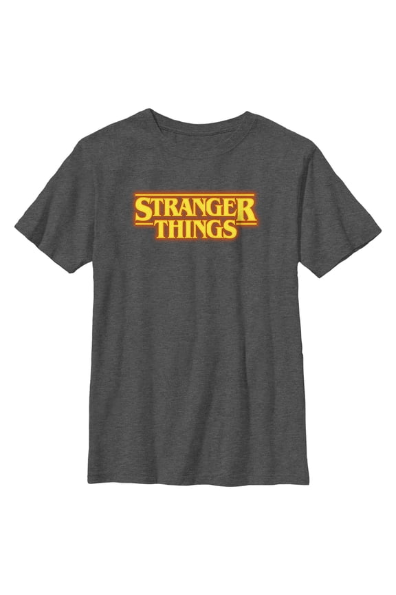 Netflix Boy's Stranger Things Orange Logo Graphic T-Shirt